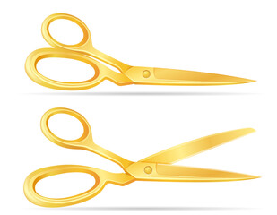 metal scissors for tailor or barber stationery equipment vector illustration