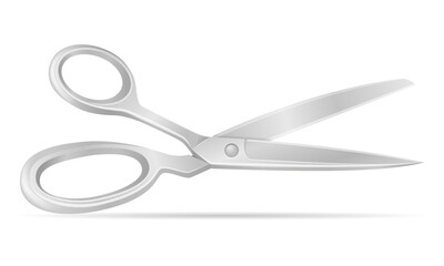 metal scissors for tailor or barber stationery equipment vector illustration