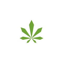 Cannabis marijuana geometric hemp logo isolated on white background