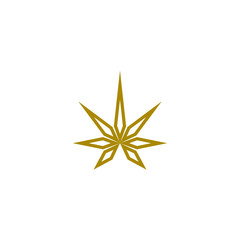 Cannabis marijuana geometric hemp logo isolated on white background