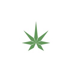 Cannabis marijuana geometric hemp logo isolated on white background