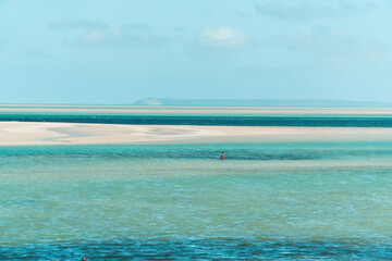 Tropical Beach with turquoise water and white sand in vilanculos, Mozambique	