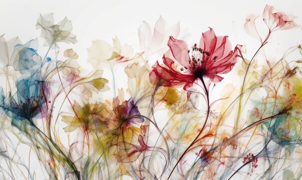  a painting of a flower with many colors on it's petals.  generative ai