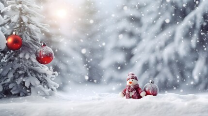 Festive Christmas snowy background
