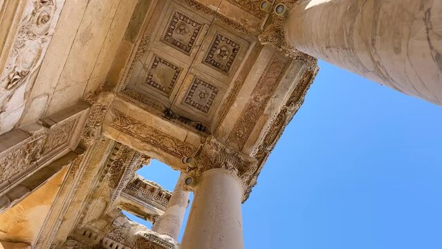 The Library of Celsus is an ancient Roman building in Ephesus Ancient City. Today located nearby the modern town of Selcuk, in the Izmir Province of western Turkey.