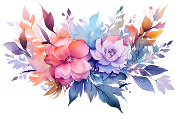 Obraz premium Flower Bouquet on White Background