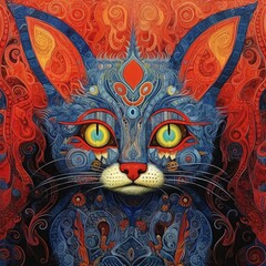 Illustration of a animal and abstract art, AI Generated