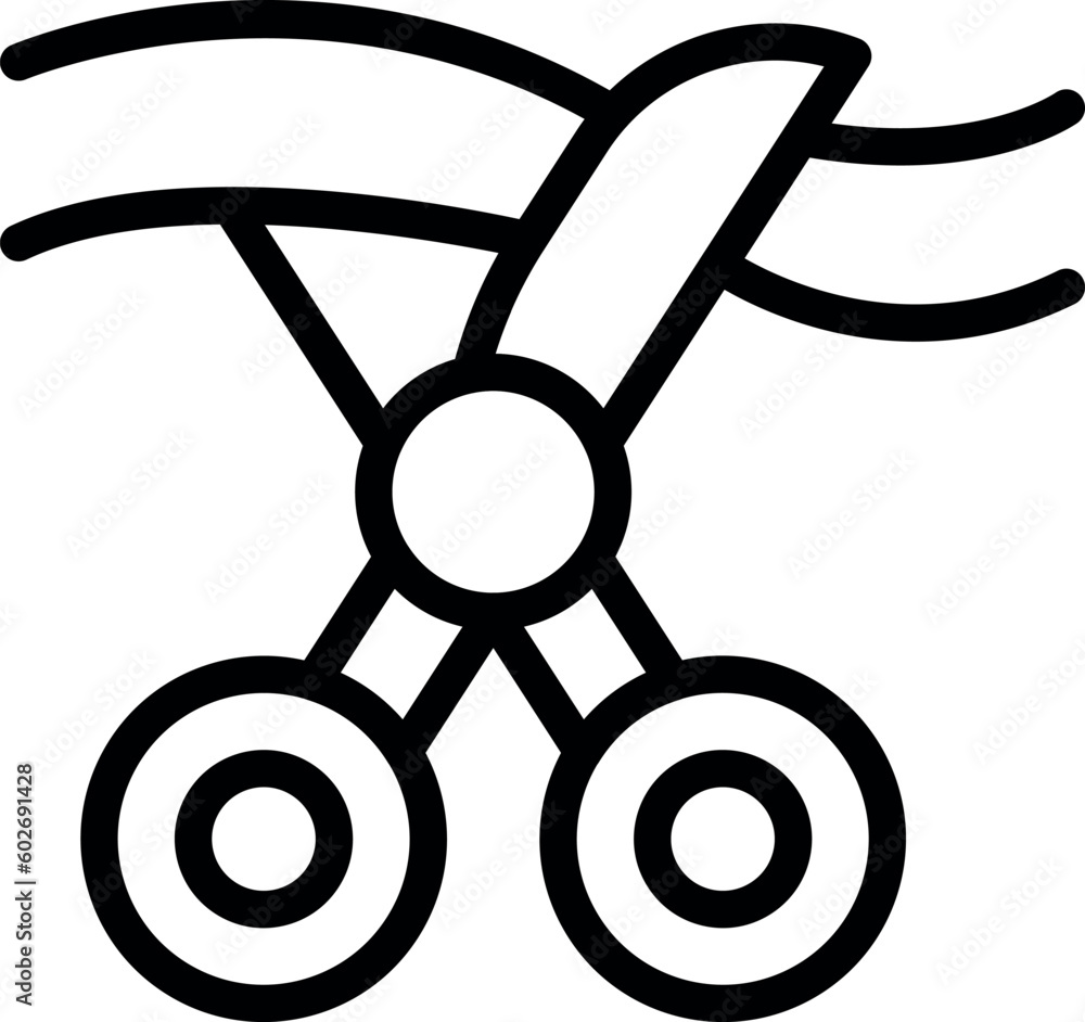 Poster cut ribbon icon outline vector. idea startup open. boost light
