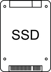 SSD storage icon. Solid state drive symbol. Computer parts.