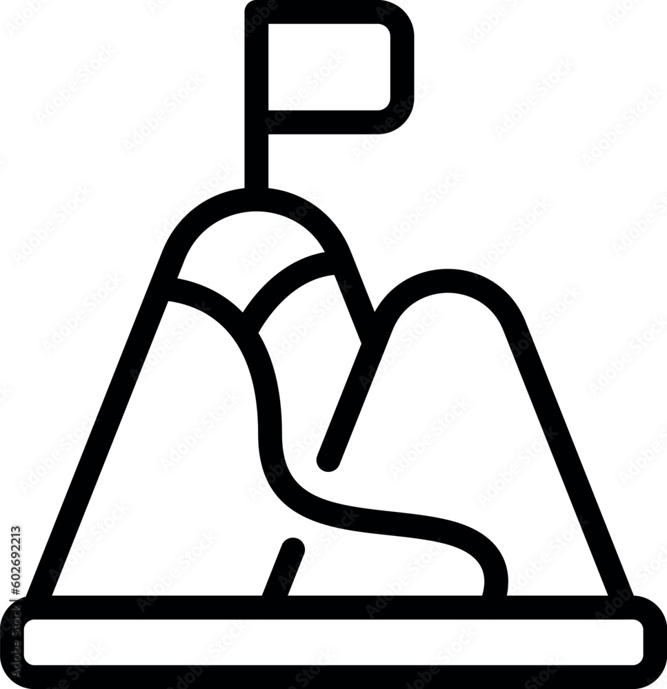 Poster launch project mountain target icon outline vector. report creative. boost light