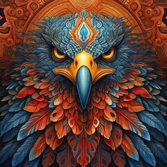 Fototapeta premium Illustration of a animal and abstract art, AI Generated