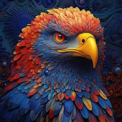 Fototapeta premium Illustration of a animal and abstract art, AI Generated