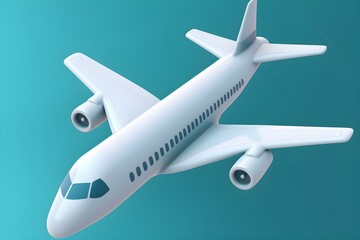 vector 3d rendering of airplane travel icon illustration.generative AI