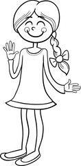 cartoon teen girl character coloring page