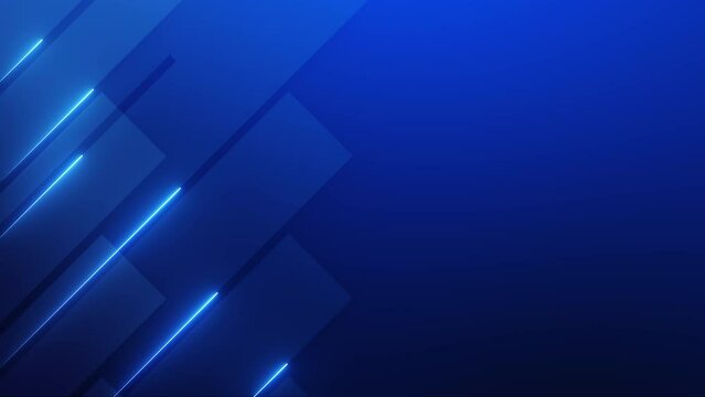 Bright blue neon laser lines abstract background seamless looping animation