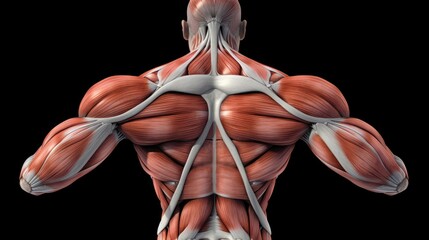 Strong Trapezius Muscles During A Shrug. Generative AI - obrazy, fototapety, plakaty