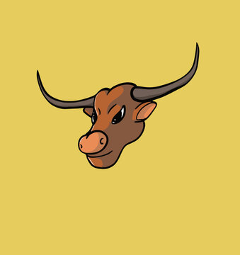 bull head vector, good for icon, logo, mascot, template design, character, product design, merchandise, etc