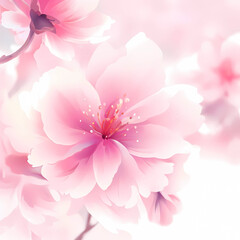 Pink cherry blossoms flower. generative ai