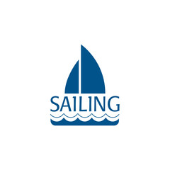 simple modern boat yacht mainsail intersect with ocean water wave bellow