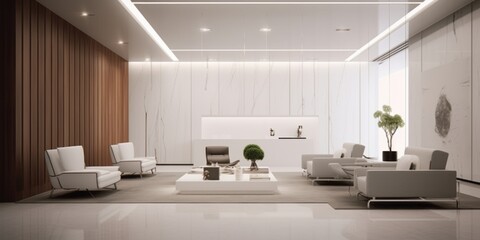 Naklejka na ściany i meble Elegant Modern Lobby Interior Design AI Generated Generative AI