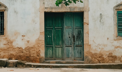 Obraz na płótnie Canvas Historical town of Zanzibar, street view, Generated by Ai