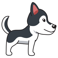 Cartoon siberian husky dog for design.