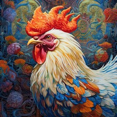 Illustration of a animal and abstract art, AI Generated