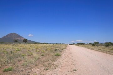 empty gravel road in Namibia