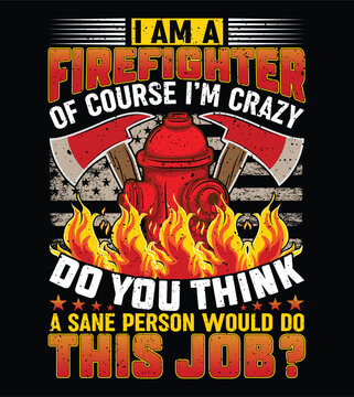 firefighter t shirt design ideas, T shirt Design Idea. Firefighter t-shirt label design vector image