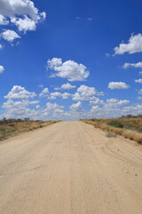empty gravel road in Namibia