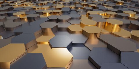Fototapeta premium 3D Render of Abstract Background with Hexagons