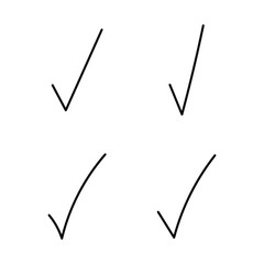 Hand Drawn Four Simple Check Marks