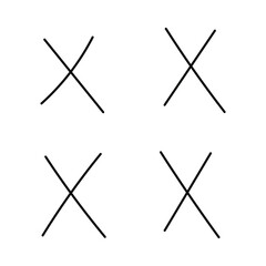 Hand Drawn Four Simple X 