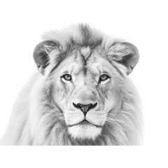 lion isolated on white transparent background, generative AI