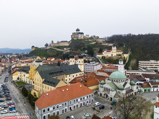 Aerial view of the city of Trencin in Slovakia