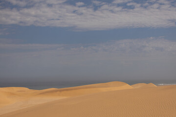 Fototapeta na wymiar scenic view of the namib desert with the atlantic ocean in the background