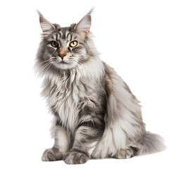 Fototapeta premium grey cat transparent background, generative AI