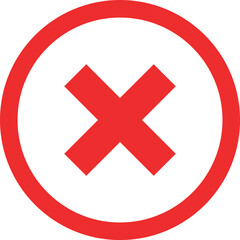 Fototapeta premium no entry sign isolated, vector x red icon