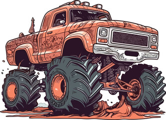 Monster truck cartoon illustration © ionut