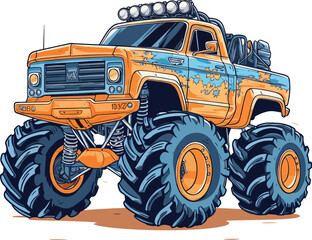 Monster truck cartoon illustration © ionut