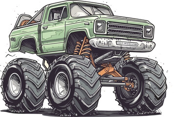 Monster truck cartoon illustration © ionut
