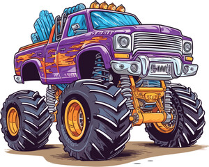 Monster truck cartoon illustration © ionut