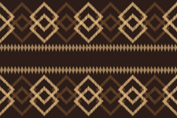 Ethnic Ikat fabric pattern geometric style.African Ikat embroidery Ethnic oriental pattern brown background. Abstract,vector,illustration.For texture,clothing,scraf,decoration,carpet,silk.