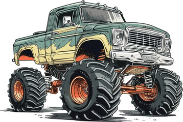 Monster truck cartoon illustration © ionut