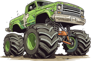 Monster truck cartoon illustration © ionut