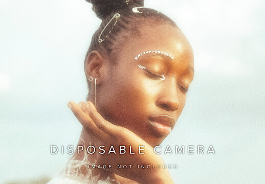 Vintage Disposable Camera Image Effect Mockup
