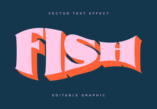 Bold Text Effect Mockup with Curves