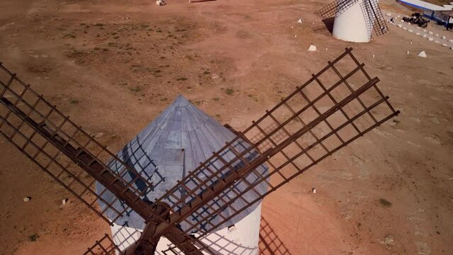 Castilla La Mancha Windmills in Spain from above