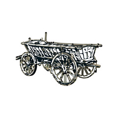 Fototapeta na wymiar wheelbarrow color sketch with transparent background
