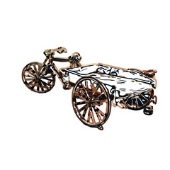 wheelbarrow color sketch with transparent background